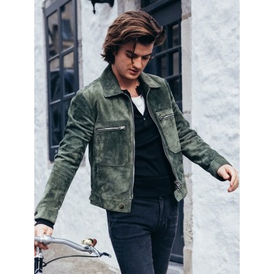 Stranger Things’ Joe Keery Black Leather Jacket