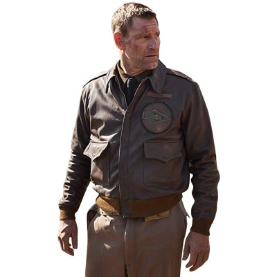 Aaron Eckhart Midway Brown Leather Jacket