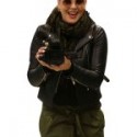 Abbie Cornish In Black Leather Jacket, Los Angeles