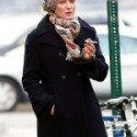 American Actress Street Style Uma Thurman Coat