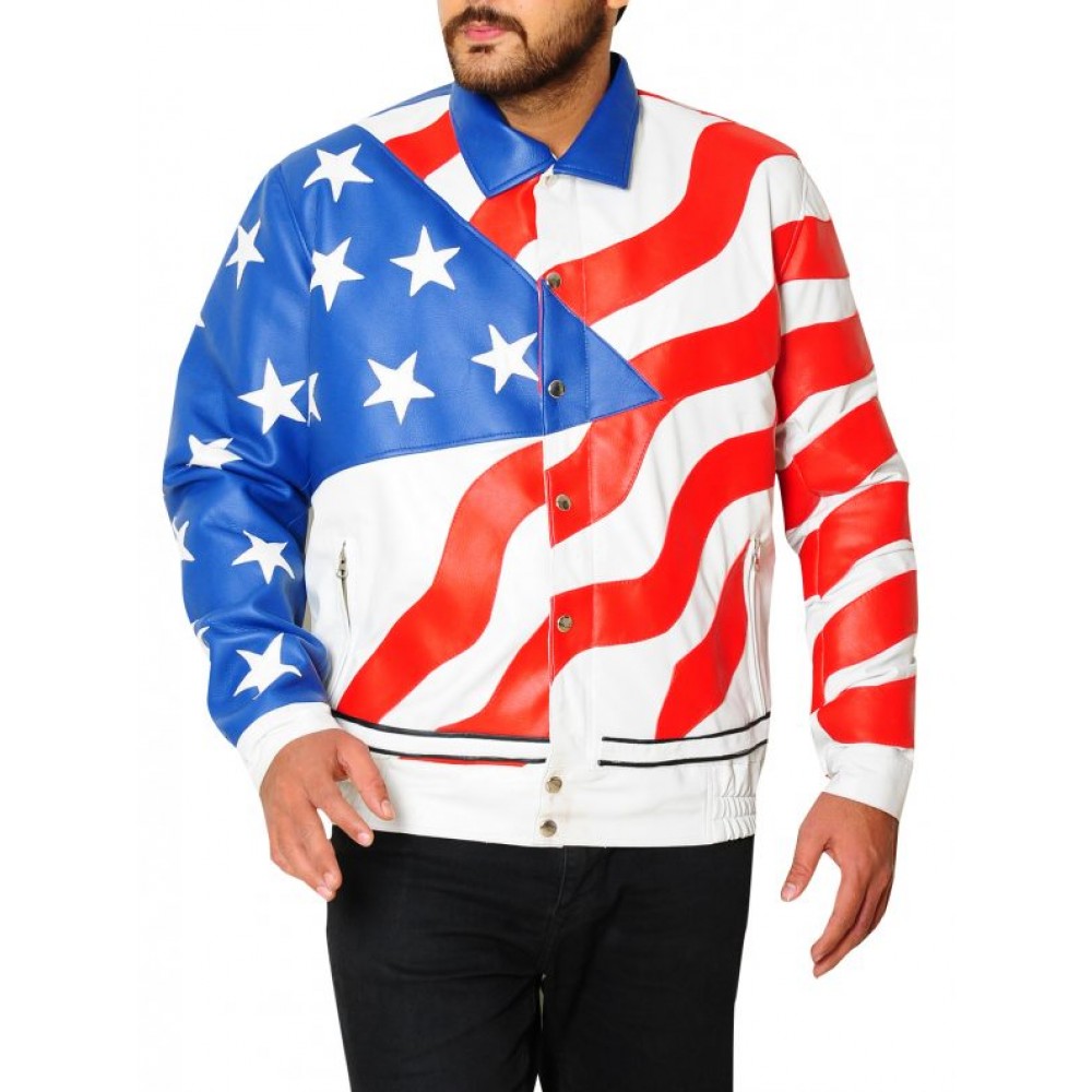 American Flag Vanilla Ice Leather Jacket