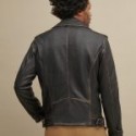 Asymmetrical Men’s Black Leather Jacket
