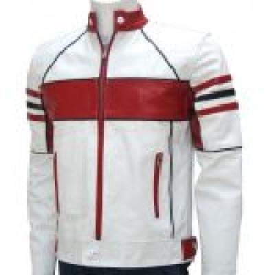 Bi-Color Men Leather Jacket
