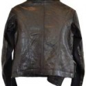 Black Leather Jacket with Fur Collar For Women