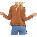 Brown Suede Leather Jacket For Women