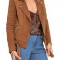 Brown Suede Leather Jacket For Women