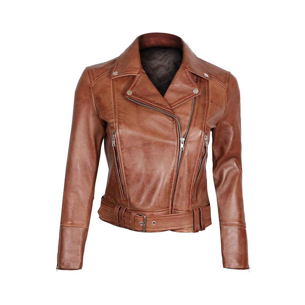 Brown Women Stylish Leather Jacket