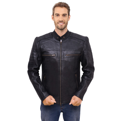 Cafe Racer Black Biker Jacket