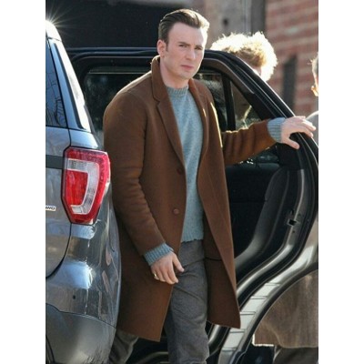 Chris Evans Knives Out Wool Coat