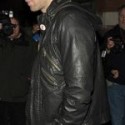 Chris Martin Coldplay Black Hooded Real Leather Jacket