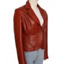 Claire Redfield Blazer Maroon Leather Jacket