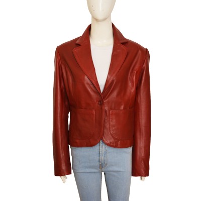 Claire Redfield Blazer Maroon Leather Jacket