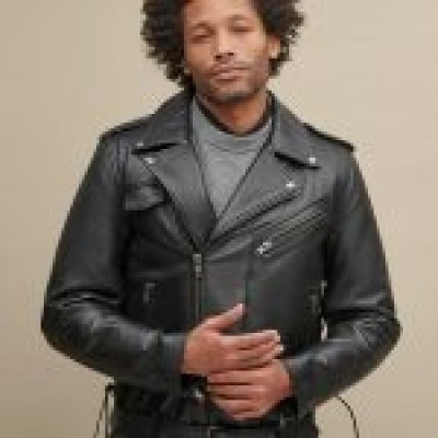 Classic Men’s Black Leather Rider Jacket