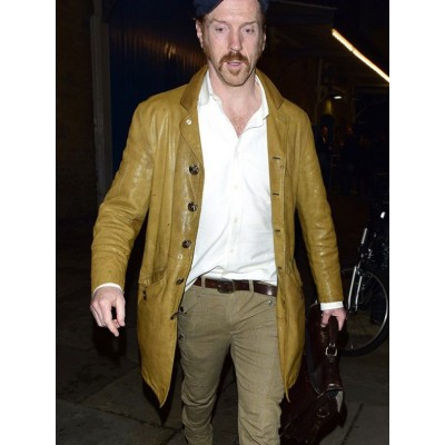 Damian Lewis Retro leather Coat