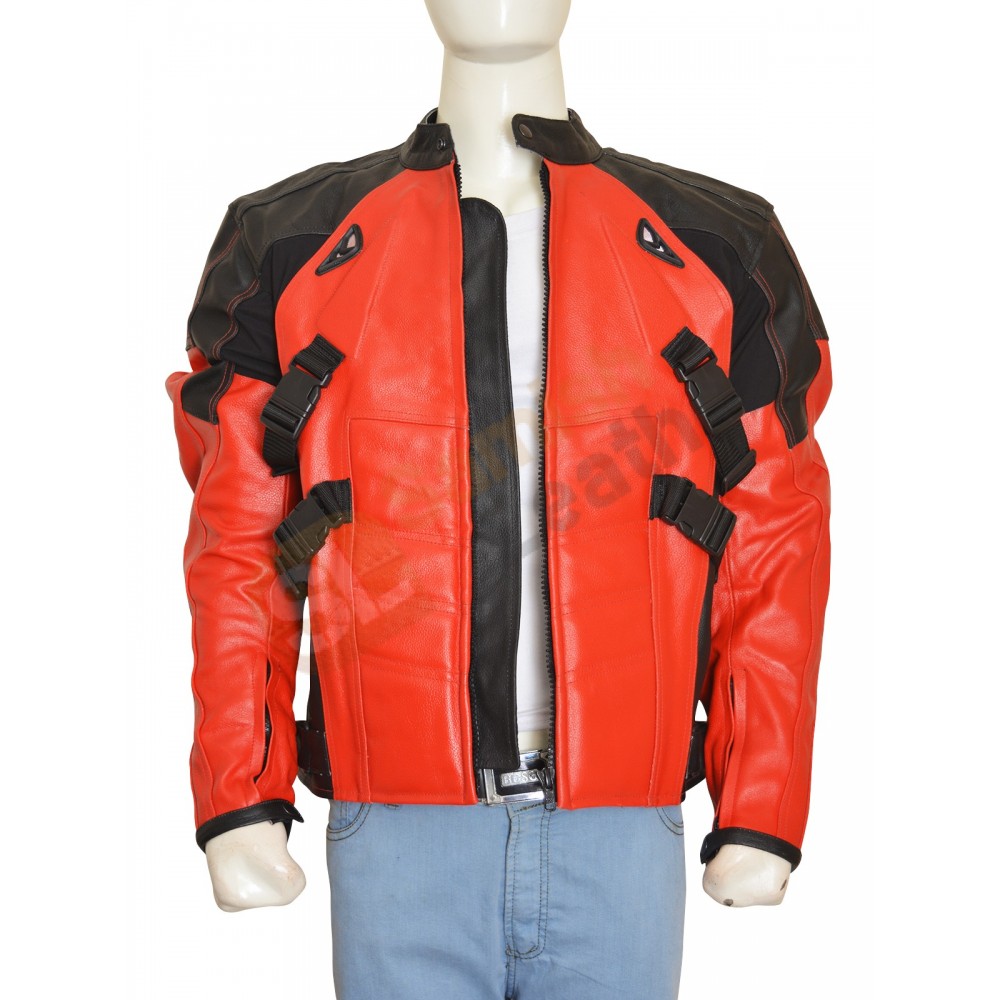 Deadpool Costume Motorcycle Leather Jacket