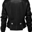 Drummer Boy Black Leather Jacket In The Style Of Cheryl Tweedy