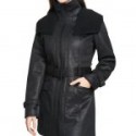 Duster Shearling Mid-Length Trench Black Coat