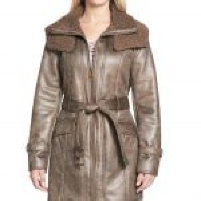 Duster Shearling Mid-Length Trench Coat