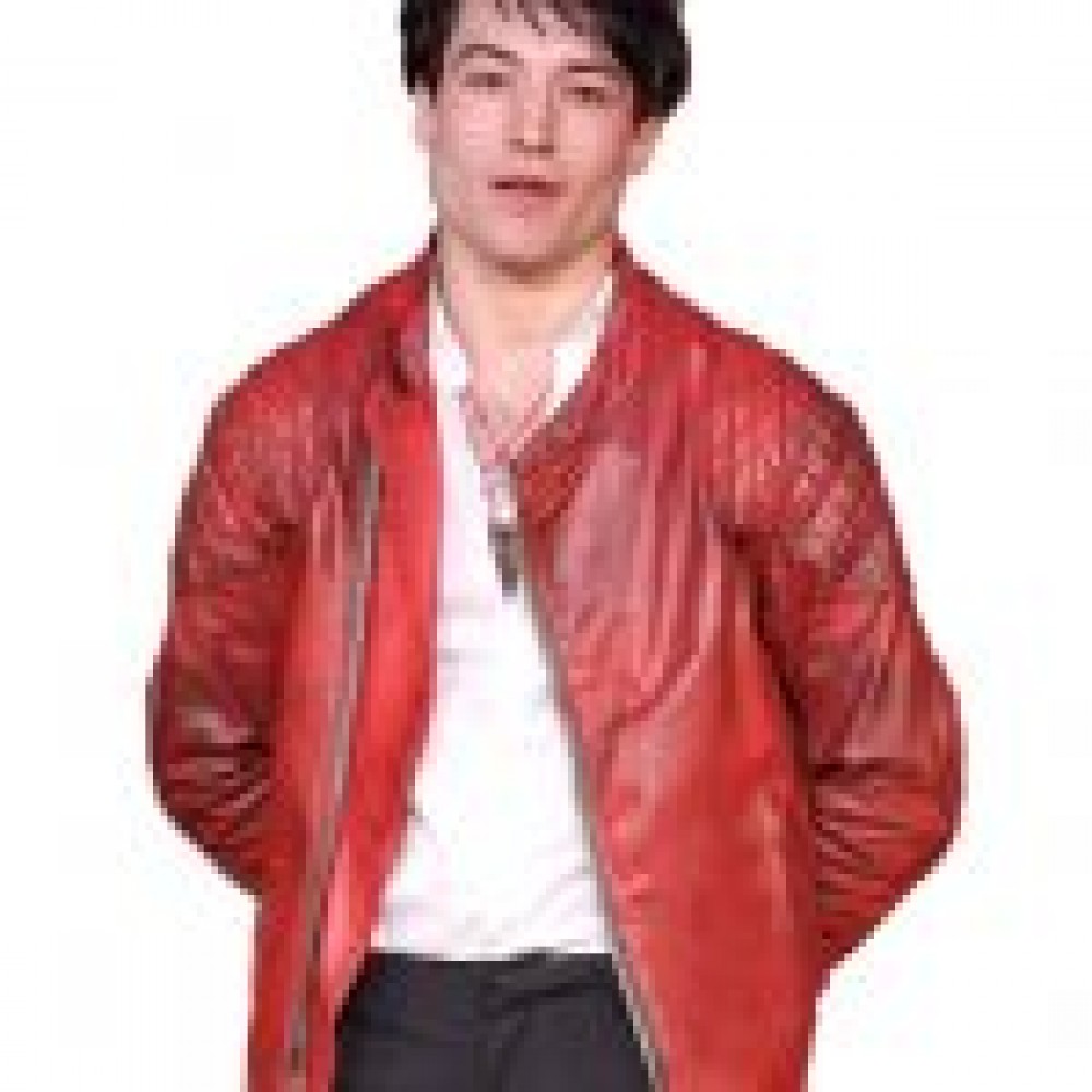 Ezra Miller Justice League Primer Red Leather Jacket
