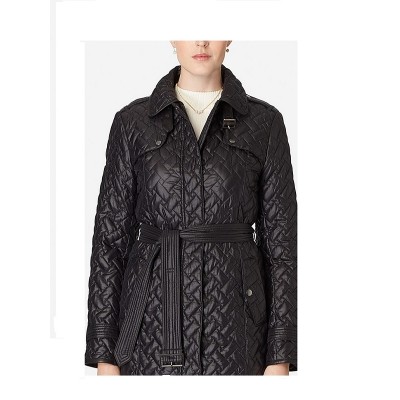 Halen Kayle Black Quilted Trench Coat