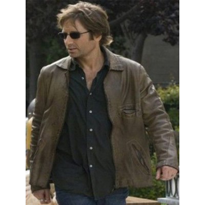 Hank’s Brown Leather Jacket in LOL Stand Collar Jacket For Men