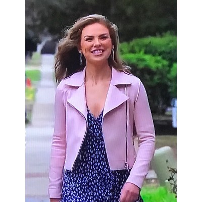 Hannah Brown Pink Leather Jacket For Women