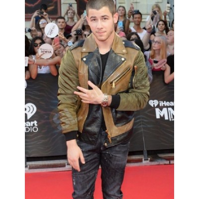 iHeart Radio Awards Nick Jonas Leather Jacket