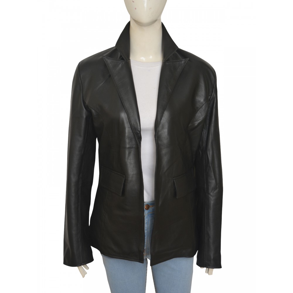 Jennifer Lawrence Joy leather Coat