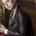 Jessie Buckley Brown Leather Jacket Pictured at Garrick Theatre