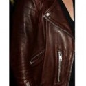 Jessie Buckley Brown Leather Jacket Pictured at Garrick Theatre