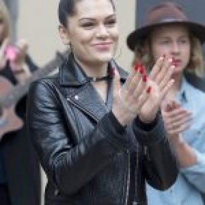 Jessie J Black Faux Leather Jacket At The Outdoor Concert