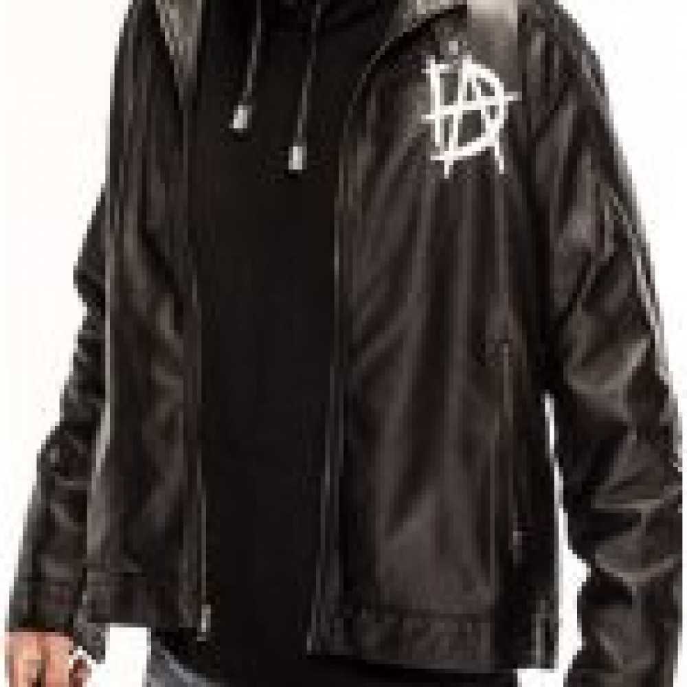 Jonathan Dean Ambrose Logo Leather Jacket