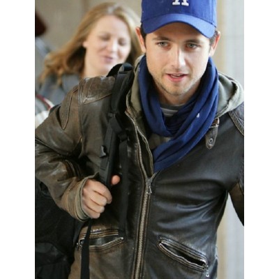 Justin Chatwin in The Division Brown Leather Jacket For Men