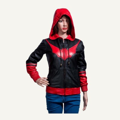 Katherine Kane Bomber Batwoman Hooded Leather Jacket