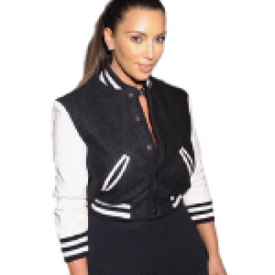 Kim Kardashian West Black Varsity Jacket