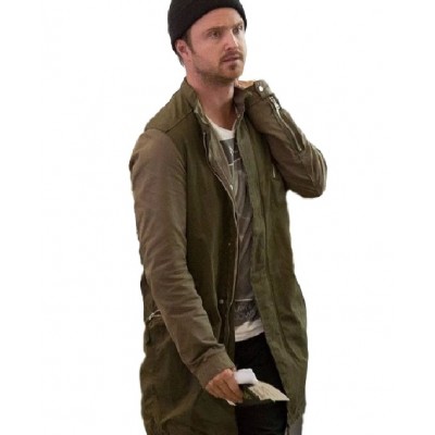 LAX Airport Aaron Paul Olive Coat