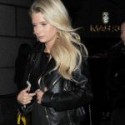 Lottie Moss Wearing Black Leather Jacket at Party