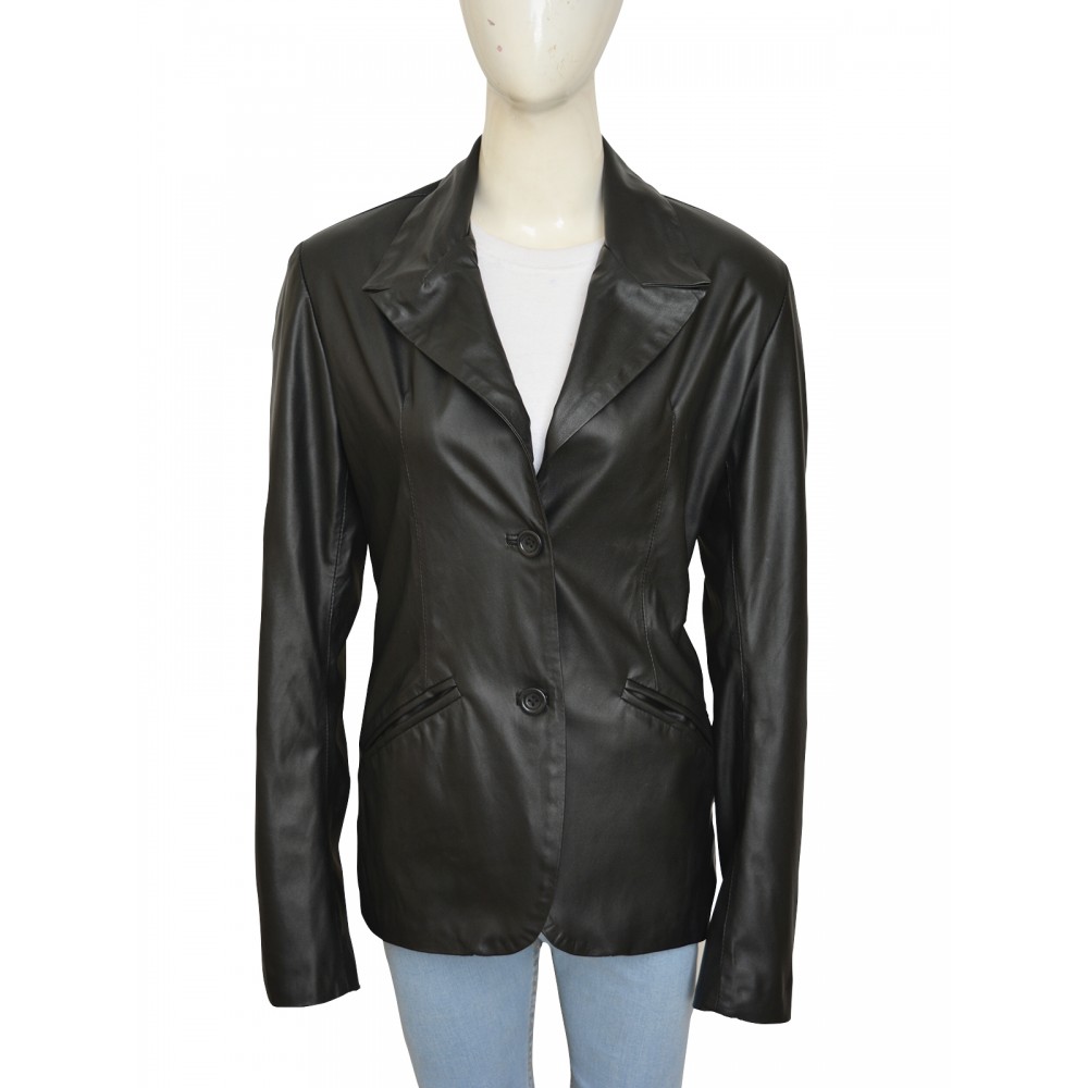 Lucy Lawless Ash vs Evil leather Coat