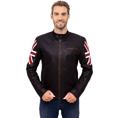 Men Cafe Racer UK Flag Jacket