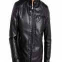 Men Classic Motorcycle Leather Jacket