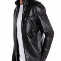 Men Classic Motorcycle Leather Jacket