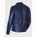Men Ionic Blue Biker Leather Jacket