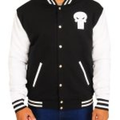 Men Skull Varsity Jacket