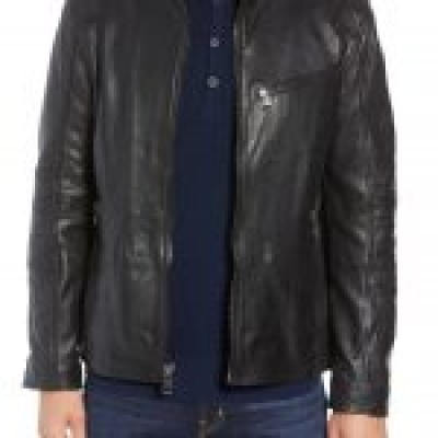 Men’s Black Real Leather Moto Jacket