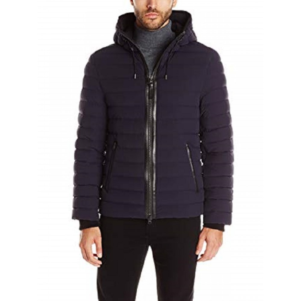 Men’s Blue Puffer Padded Jacket With Hood