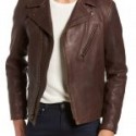 Men’s Brown Real Leather Moto Jacket