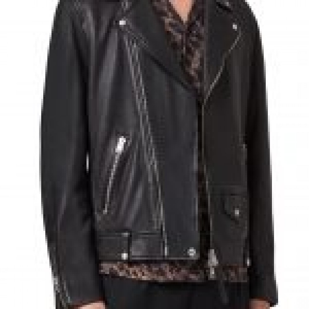 Men’s Classic Black Real Leather Biker Jacket