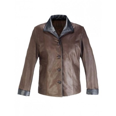 Men’s Classic Brown Contrast Black Collar Jacket