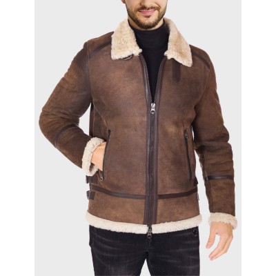 Men’s Distressed Toscana Sheepskin Leather Jacket