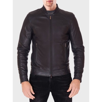 Men’s Racing Style Biker Leather Jacket